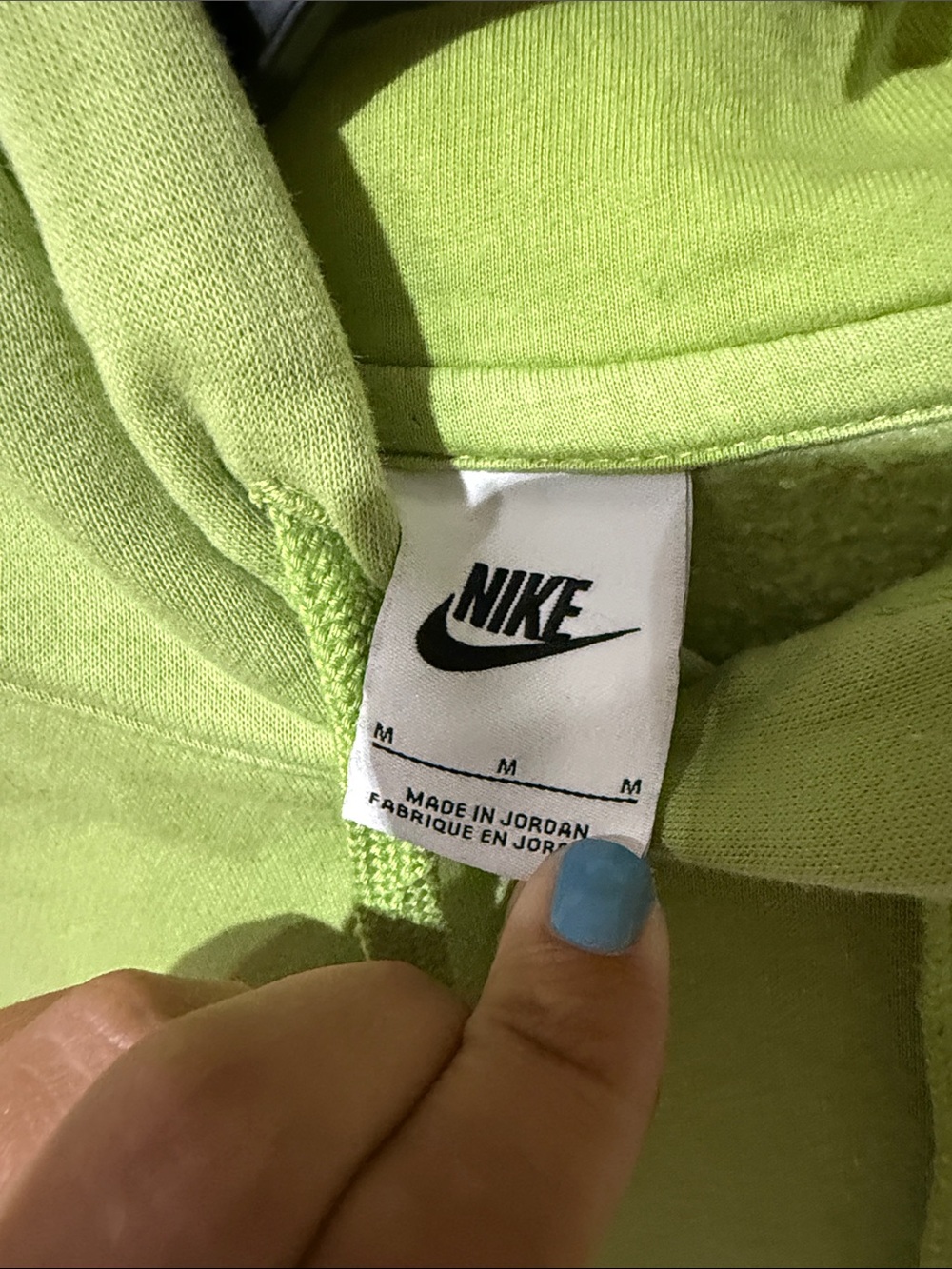 Nike Lime Green Crewneck Hoodie with White Embroidered Swoosh - Picture 2 of 6